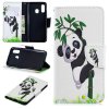Samsung Galaxy A40 Plånboksetui PU-læder Motiv Panda i BambuTræd
