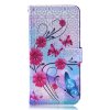 Samsung Galaxy A50 Plånboksetui PU-læder Motiv Blommor och Fjäril