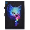 iPad 10.2 Etui Motiv Färgglad Katt på Sort