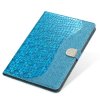 iPad 10.2 Etui Krokodillemønster Glitter Blå