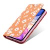 iPhone 11 Etui Glitter Blomstermønster Orange