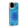 iPhone 11 Pro Cover Glitter Motiv Blå Blomma