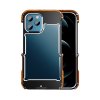 iPhone 12/iPhone 12 Pro Cover Wood & Metal Bumper Sort Brun
