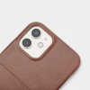 iPhone 12 Mini Cover Leather Backcover Brun