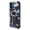 iPhone 12 Mini Cover med Magnet Stativfunktion Camouflage Navy