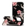 iPhone 12 Pro Max Etui Motiv Lyserød Blommor på Sort