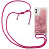 iPhone 12 Mini Cover med Strop Glitter Roseguld