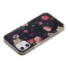 iPhone 12 Mini Cover Selvlysende Motiv Blommor på Sort