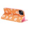iPhone 13 Etui Glitter Blomstermønster Orange
