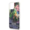 iPhone 13 Mini Cover Liquid Glitter Flower Pattern Blå