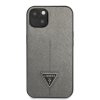 iPhone 13 Mini Cover Saffiano Metal Triangle Sølv