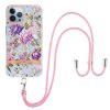 iPhone 13 Pro Cover Blomstermønster Strop Lilla Pioner
