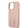 iPhone 13 Pro Cover Saffiano Metal Triangle Lyserød
