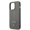 iPhone 13 Pro Cover Saffiano Metal Triangle Sølv