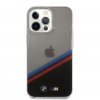 iPhone 13 Pro Cover Tricolor Stripe Transparent Sort