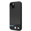 iPhone 14 Plus Cover Carbon Effect Printed Logo Sort