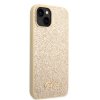 iPhone 14 Plus Cover Glitter Flakes Metal Logo Guld