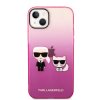 iPhone 14 Plus Cover Karl & Choupette Gradient Lyserød