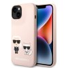 iPhone 14 Plus Cover Liquid Silicone Karl & Choupette MagSafe Lyserød