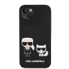 iPhone 14 Plus Cover Liquid Silicone Karl & Choupette MagSafe Sort