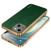 iPhone 14 Plus Cover Litchimønster Pletteret Kant Grøn