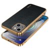 iPhone 14 Plus Cover Litchimønster Pletteret Kant Sort