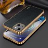 iPhone 14 Plus Cover Litchimønster Pletteret Kant Sort
