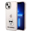 iPhone 14 Plus Cover Printed Choupette Transparent Lyserød