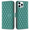 iPhone 14 Pro Etui Rombemønster Grøn