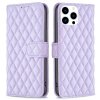 iPhone 14 Pro Etui Rombemønster Lilla