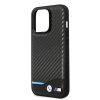 iPhone 14 Pro Max Cover Carbon Effect Printed Logo Sort