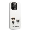 iPhone 14 Pro Cover Liquid Silicone Karl & Choupette Hvid