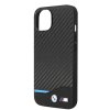 iPhone 14 Cover Carbon Effect Printed Logo Sort