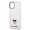 iPhone 14 Cover Printed Choupette Transparent Lyserød