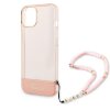 iPhone 14 Cover Translucent with Strap Lyserød