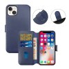 iPhone 15 Plus Etui Ægte Læder Blå
