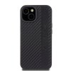 iPhone 15 Cover Carbon Effect Leather Stripe AMG Sort