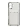 iPhone 16 Cover Kortholder Stødabsorberende Sort