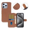 iPhone 16 Pro Etui Detachable Wallet Case Brun