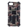 iPhone 7/8/SE Cover med Metalplade Stativfunktion Camouflage Grøn