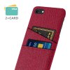 iPhone 7/iPhone 8/iPhone SE 2020/iPhone SE 2022 Cover Kortholder til to kort Stof Rød