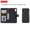 iPhone X/Xs Etui Aftageligt Cover KT Leather Series-3 Sort