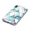 iPhone X/Xs Cover Marmor Hvid Cyan