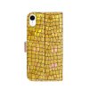 iPhone Xr Etui Krokodillemønster Glitter Guld