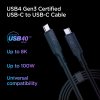 Kabel ArcWire™ USB-C/USB-C 0.8m Sort