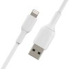 Kabel BOOST↑CHARGE Lightning till USB-A 2 meter Hvid