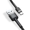 Kabel Cafule Cable USB-A/USB-C 3m Grå Sort