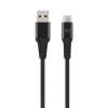 Kabel Flettet USB-A/Micro-USB 2m Sort