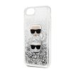 iPhone 7/8/SE Cover Glitter Floating Hearts Sølv