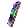 iPhone 14 Pro Cover Kulfibermønster Rød